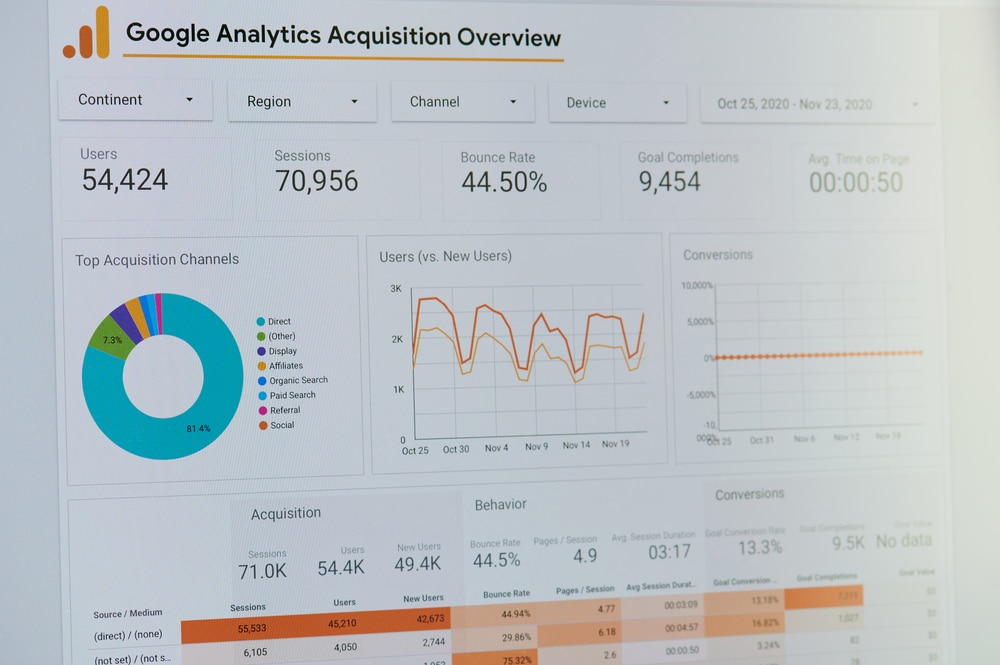 monitor website analytics results & rankings