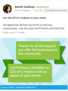 Google Small Business Community Helpouts